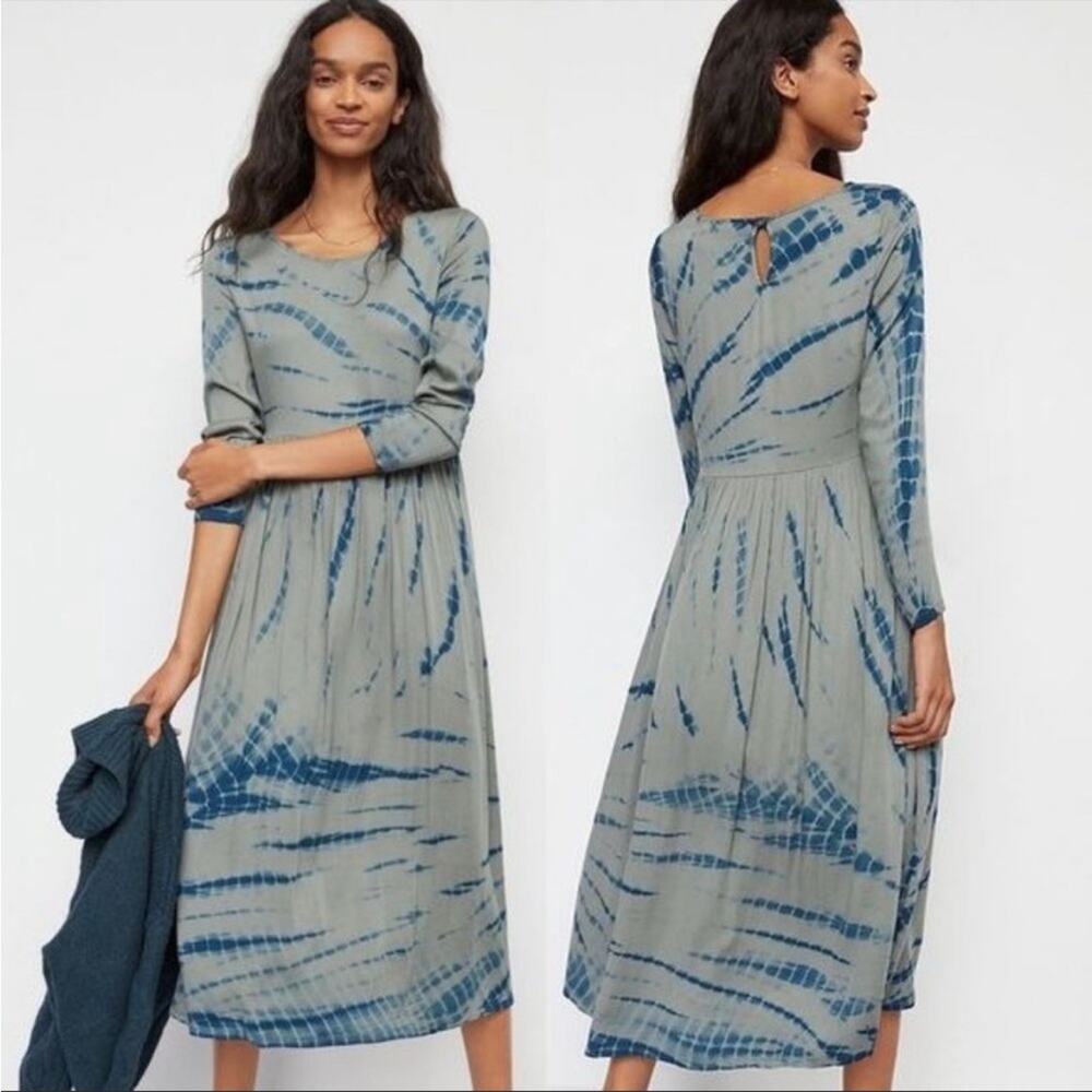 Anthropologie Dolan Eliska Tie Dye Modest Lagenlook Cozy Boho Midi Dress NWT XSP